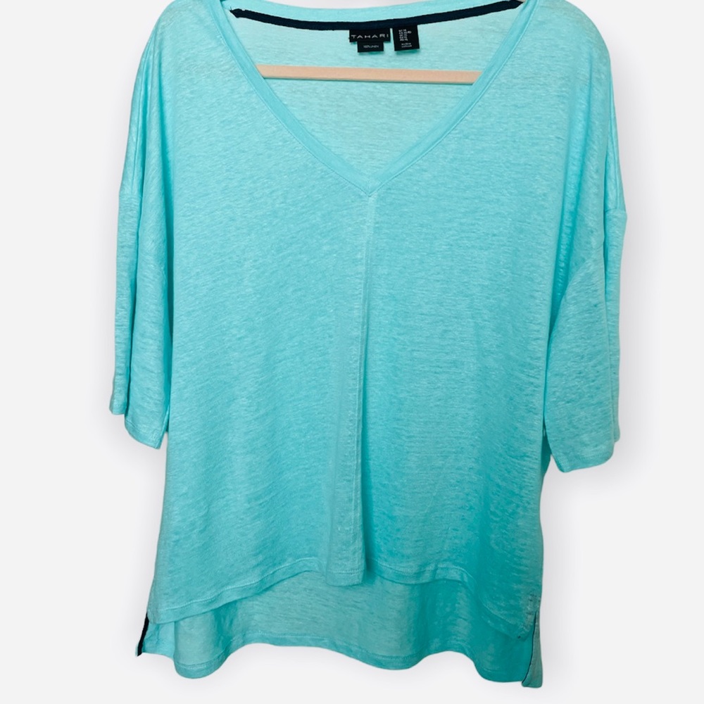 NWOT. Tahari linen blouse XL